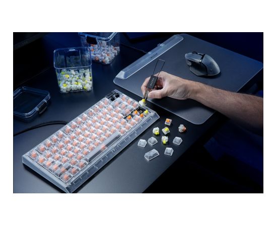 Razer Hot-swappable Mechanical Gaming Keyboard BlackWidow V4 75% Gaming Keyboard Wired US Phantom White Edition USB Type-C Razer Mechanical Switches (Tactile) Клавиатуры