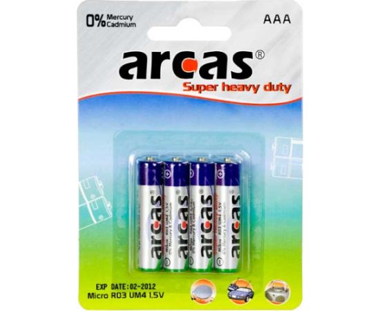 Arcas AAA/R03 Super Heavy Duty 4 pc(s) Батарейки, аккумуляторы