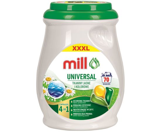 MILL PROFESSIONAL 3-chamber universal laundry capsules, 70 pcs. Tīrīšanas un Ķīmiskie līdzekļi