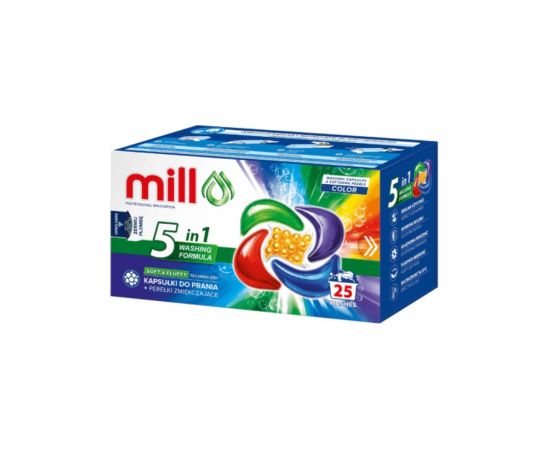 MILL PRO 5k laundry capsules + COLOR softening beads, 25 pcs. Очистка и химические вещества