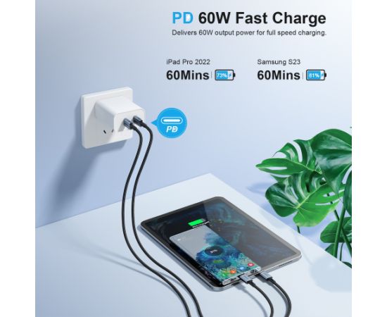 USB кабель Choetech XCC-1015 USB-C to USB-C PD60W 2.0m черный Дата USB-кабели