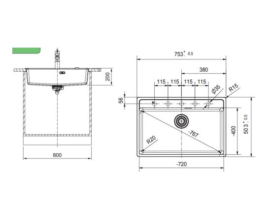Franke Maris MRG 210-72 3 1/2" Iebūvējama Virtuves Izlietne Кухонные раковины