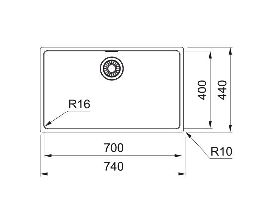 Franke Maris MRX 210-70 3 1/2" Iebūvējama Nerūsējoša Tērauda Virtuves Izlietne Нержавеющая сталь
