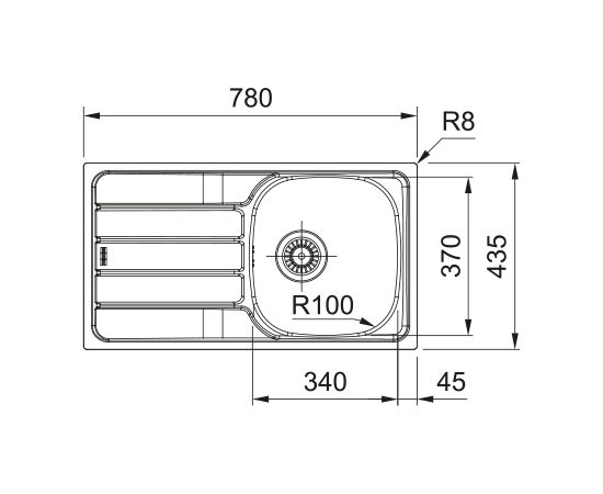 Franke Spark SKN 611-78/44 3 1/2" Iebūvējama Nerūsējoša Tērauda Virtuves Izlietne Нержавеющая сталь