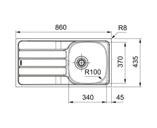 Franke Spark SKN 611-86/44 3 1/2" Iebūvējama Nerūsējoša Tērauda Virtuves Izlietne Нержавеющая сталь