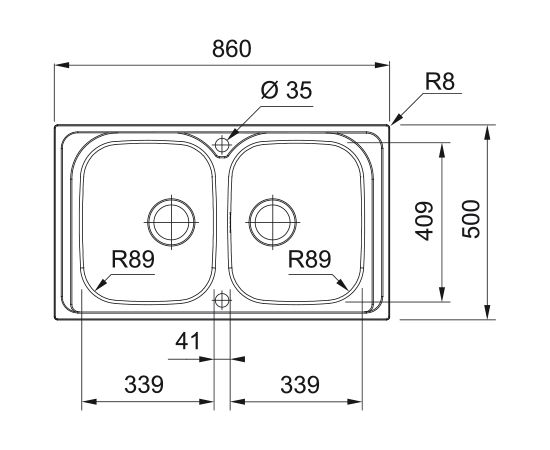 Franke Spark SKX 620-34-34/86 3 1/2" Iebūvējama Nerūsējoša Tērauda Virtuves Izlietne Нержавеющая сталь