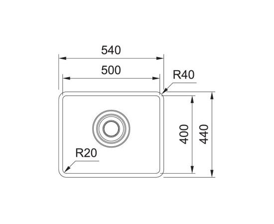 Franke Maris MQX 110-50 7" Iebūvējama Nerūsējoša Tērauda Virtuves Izlietne Nerūsējoša tērauda izlietnes