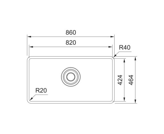 Franke Maris MQX 110-82 7" Iebūvējama Nerūsējoša Tērauda Virtuves Izlietne Nerūsējoša tērauda izlietnes
