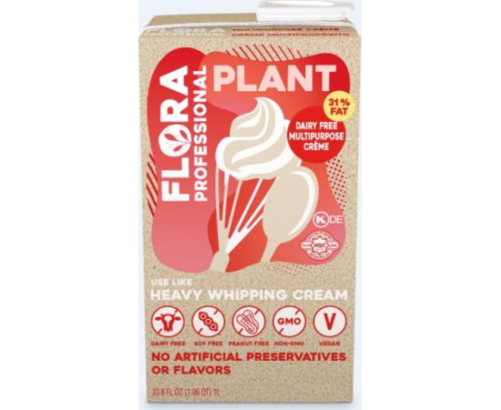 Augu tauku baze saldais krējums FLORA 31 % 1L Kafija, kapsulas
