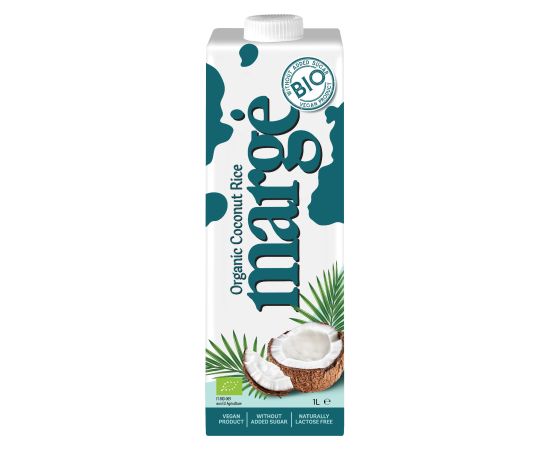 MargĖ Organiskais kokosriekstu un rīsu dzēriens MARGE, 1 l ( Gab. x 8 ) Kafija, kapsulas