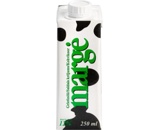 MargĖ Saldais krējums MARGE 12%, 0.25 l ( Gab. x 3 ) Kafija, kapsulas