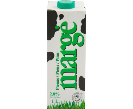 Piens MARGE 2% UHT 1L 12GAB 450-00282 Kafijas kapsulas, kafija
