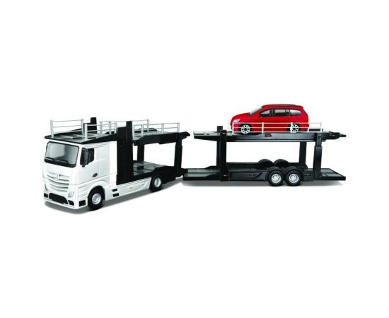 BBURAGO 1/43 Street Fire car tow Mercedes Benz Actros with vehicle, assort., 18-31458 Машины и аксессуары