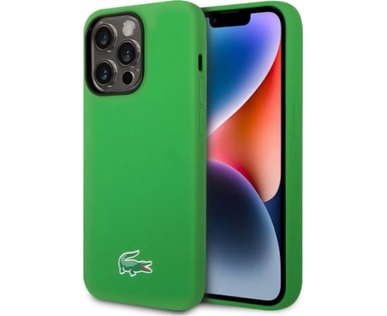 Lacoste Liquid Silicone Microfiber Croc Logo MagSafe Case Aizsargapvalks priekš iPhone 14 Neoriģinālie Maciņi