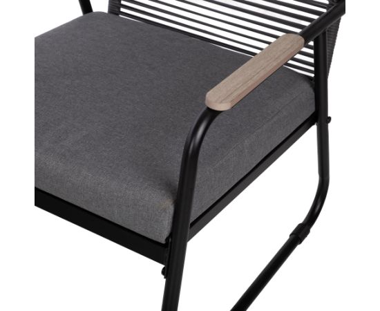 Garden furniture set MACOS table, sofa and 2 chairs, grey/black Jaunumi -Dārzam