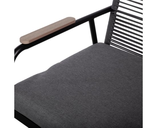 Garden furniture set MACOS table, sofa and 2 chairs, grey/black Jaunumi -Dārzam