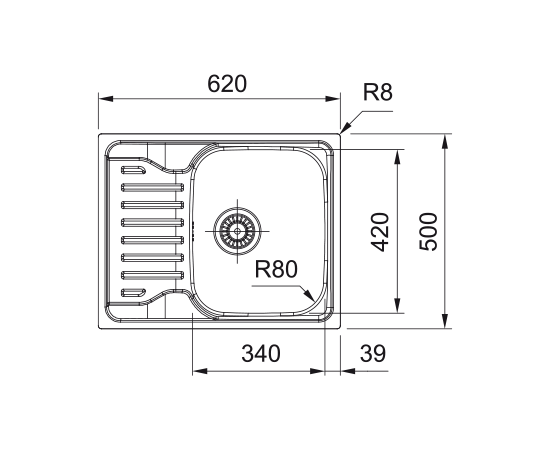 Franke Antea AZN 611-62/50 3 1/2" Nerūsējoša Tērauda Virtuves Izlietne Nerūsējoša tērauda izlietnes
