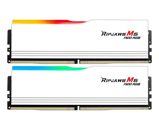 G.Skill DDR5 - 32GB - 6000 - CL - 36 (2x 16 GB) dual kit, memory (white, F5-6000J2836G16GX2-RM5NRW, Ripjaws M5 Neo RGB, AMD EXPO) RAM Operatīvā atmiņa