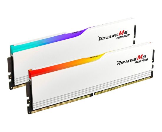 G.Skill DDR5 - 32GB - 6000 - CL - 36 (2x 16 GB) dual kit, memory (white, F5-6000J2836G16GX2-RM5NRW, Ripjaws M5 Neo RGB, AMD EXPO) RAM Operatīvā atmiņa