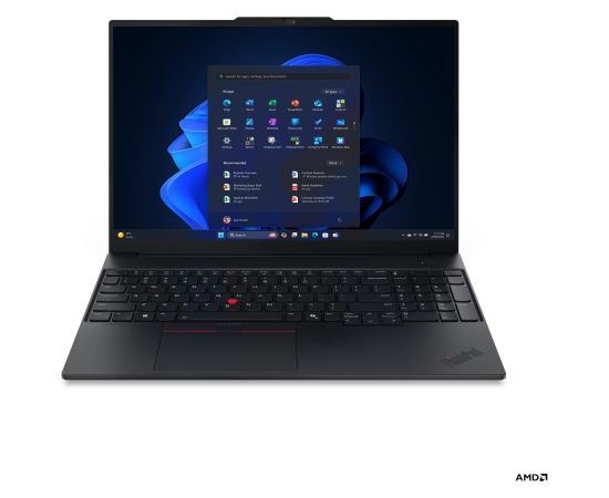 Lenovo ThinkPad E16 G3 AMD Black 16 " IPS WUXGA 1920 x 1200 pixels Anti-glare AMD Ryzen 7 250 32 GB SO-DIMM DDR5 Solid-state drive capacity 512 GB AMD Radeon 780M Graphics Windows 11 Pro 802.11ax Bluetooth version 5.3 Keyboard language English Keyboard ba Ноутбуки