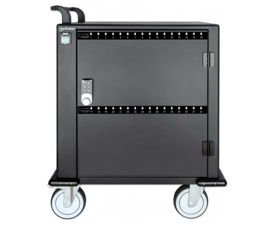 Manhattan uzlādes skapis ar 32 nodalījumiem USB-C, planšetdatoriem/viedtālruņiem, nodalījumi 330x22x235 mm Telefonu lādētāji 220v