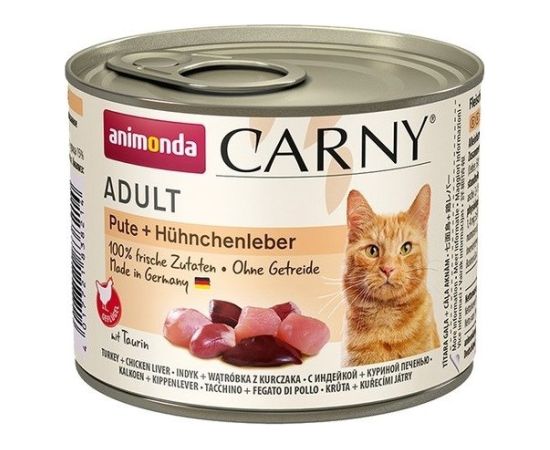 ANIMONDA Cat Carny Adult Turkey with chicken liver - wet cat food - 200 g Kaķu konservi