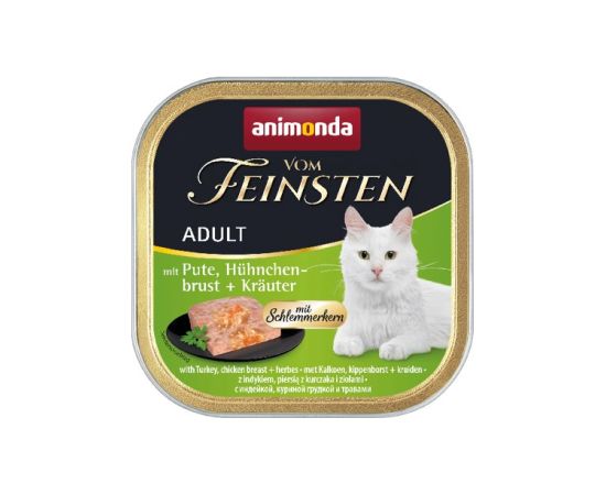 ANIMONDA Vom Feinsten Adult Turkey, chicken breast and herbs - wet cat food - 100g Kaķu konservi