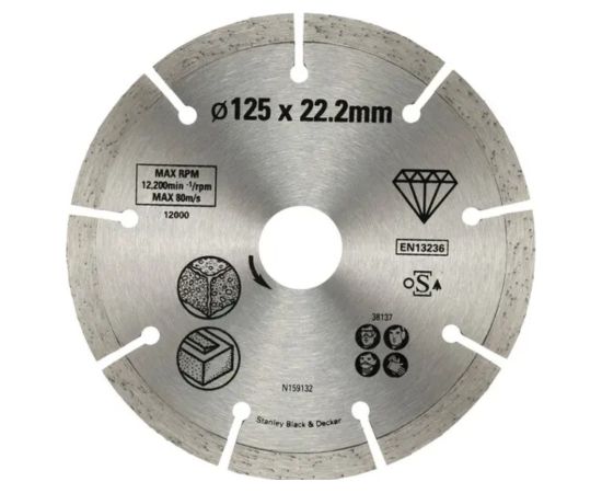 Dimanta griešanas disks Stanley STA38137-XJ; 125x22,2 mm Различные диски