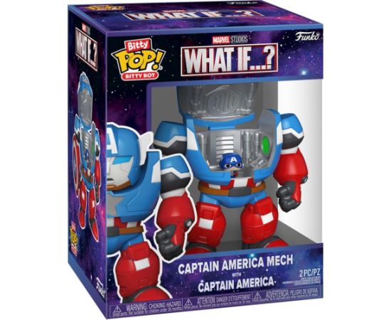 Funko Bitty Pop! Bitty Bots Marvel: What If…? - Captain America (Mech with Captain America) Vinyl Figure Figūriņas un varoņi
