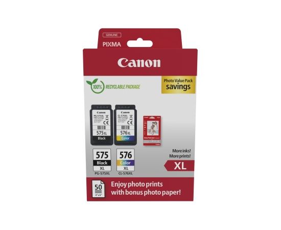 Canon PG-575XL/CL-576XL (5437C006) Photo value pack Ink Cartridge Multipack, BK/CMY Lāzerprinteru izejmateriāli