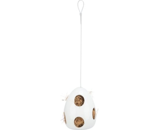 Trixie Podajnik na materiał gniazdowy, dla ptaków, biały, ceramiczny, 10,5 x 10,5 x 15 cm, zawieszany Citas preces