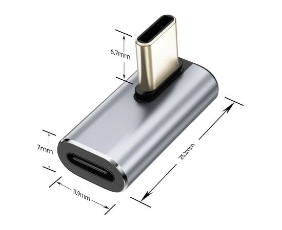 Угловой адаптер Tech-Protect Ultraboost AA03 USB-C - серый Новинки Компьютерная техника