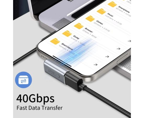 Угловой адаптер Tech-Protect Ultraboost AA03 USB-C - серый Новинки Компьютерная техника