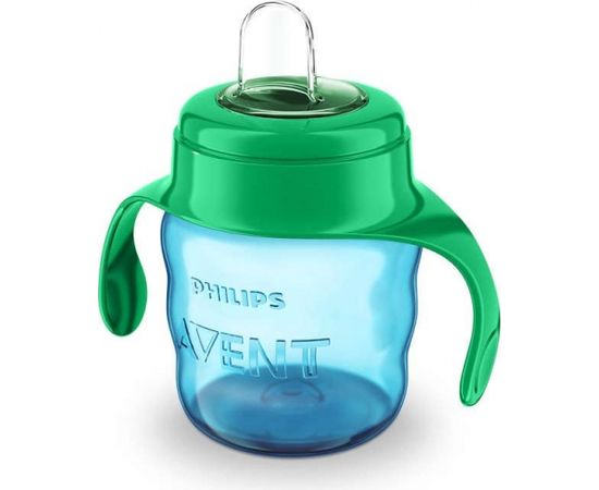 Philips Avent SCF551/05 Easy Sip mācību krūzīte ar rokturiem,  6M+, 200ml, silikona snīpis, zaļa