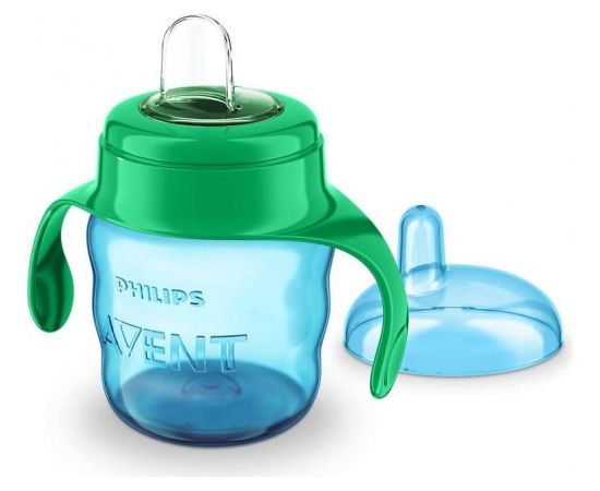 Philips Avent SCF551/05 Easy Sip mācību krūzīte ar rokturiem,  6M+, 200ml, silikona snīpis, zaļa