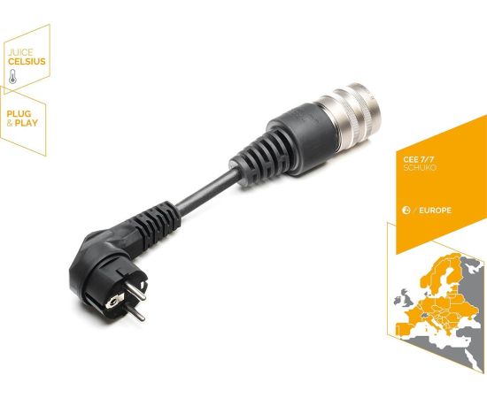 Juice Technology safety adapter JUICE CONNECTOR, CEE 7/7 EU CELSIUS (black, for JUICE BOOSTER 2, with temperature sensor) Elektro Auto lādēšanas piederumi
