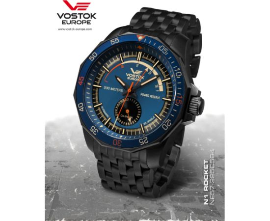 Vostok Europe N1 Rocket NE57-225C564BR Rokas pulksteņi 