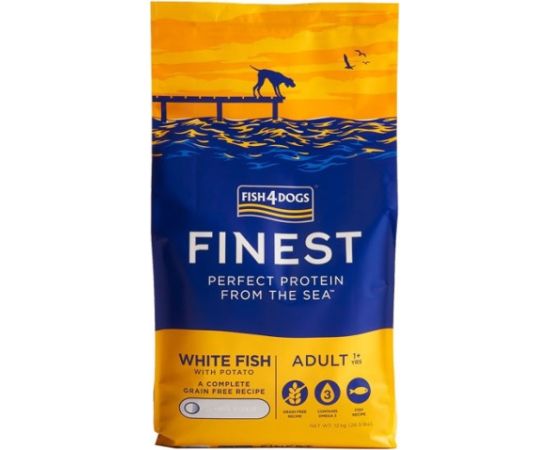FISH4DOGS Finest Ocean White fish M/L - dry dog food - 12kg Suņu barība