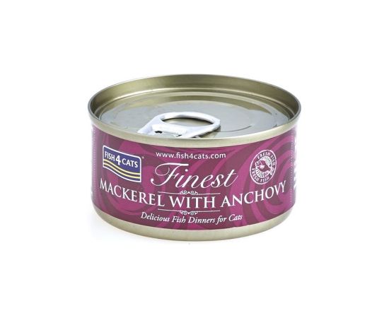 Fish4dogs FISH4CATS Mackerel with anchovy - wet cat food - 70g Kaķu konservi