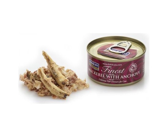 Fish4dogs FISH4CATS Mackerel with anchovy - wet cat food - 70g Kaķu konservi
