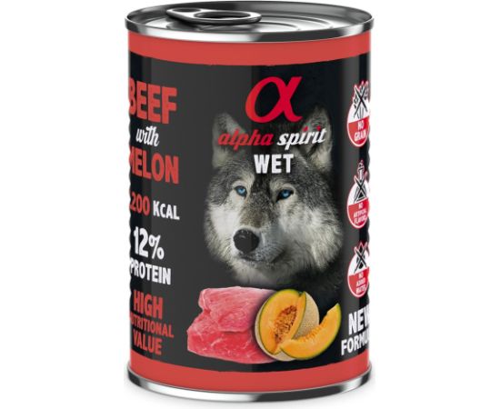 ALPHA SPIRIT WET Ternera con melón - comida húmeda para perros - 400g Suņu barība