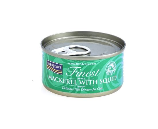 Fish4dogs FISH4CATS Mackerel with squid - wet cat food - 70g Kaķu konservi