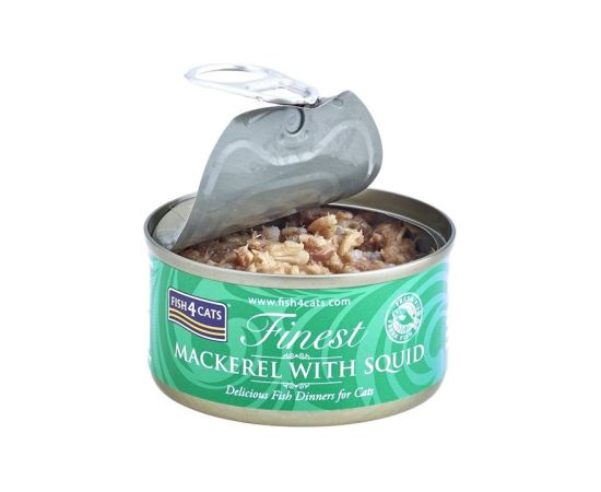 Fish4dogs FISH4CATS Mackerel with squid - wet cat food - 70g Kaķu konservi