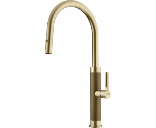 Franke Mythos Masterpiece Izvelkams ar Dušu Zelts Virtuves Izlietnes Jaucējkrāns Virtuves jaucējkrāni