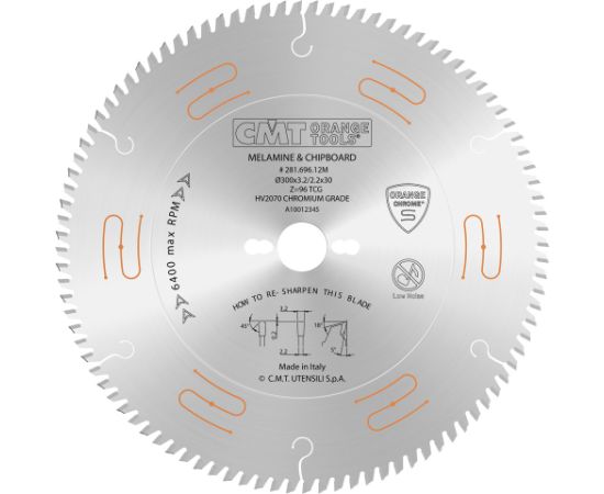 Griešanas disks kokam CMT 281; 350x3.5x30; Z108; 5° Zāģripas
