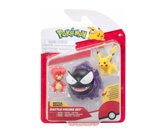 JAS POKEMON FIG 3PK MAGBY PIKACHU GASTLY Figūriņas un varoņi