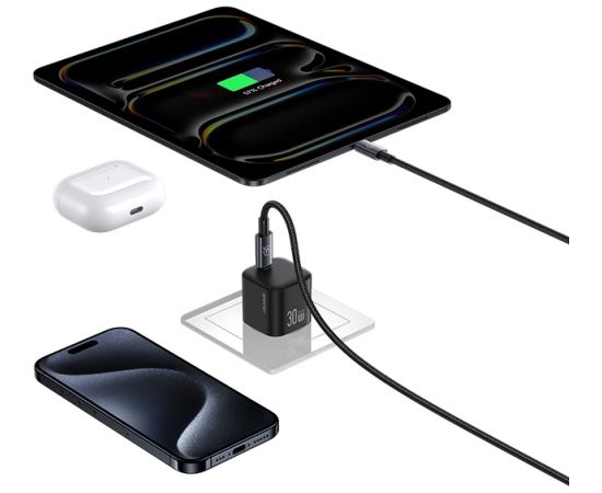 Зарядное устройство USAMS JO Series CC262 30W | USB-C | USB-C to Lightning Cable | 1m | white | damaged package Зарядные устройства