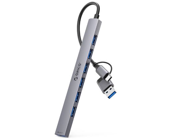 Док-станция Orico YSA2-U3 USB-A|USB-C Hub 1x USB-A 3.0 + 6x USB-A 2.0 - серый Новинки Компьютерная техника