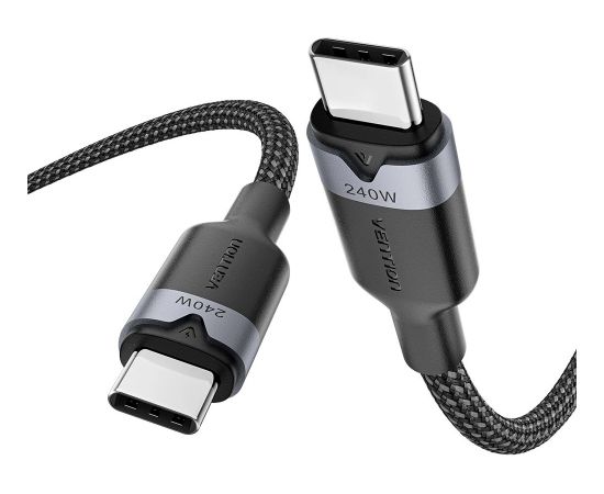 USB-C to C 2.0 Vention 3.1 5A 240W 1m BK cable Data USB kabeļi