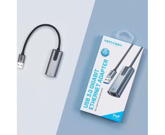 Vention USB 3.0-A to Gigabit Ethernet Adapter Gray 0.15M Aluminum Alloy Type Aдаптеры